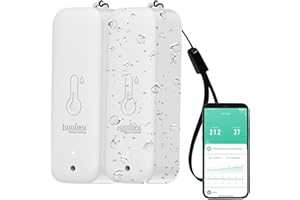 Luminea Home Control ZigBee Außenthermometer: 2er-Set WLAN-Außen- und Innen-Temperatur- und Luftfeuchtigkeitssensor (Thermometer Digital innen außen, Temperatur Aussensender, Kühlschrank Alarm)
