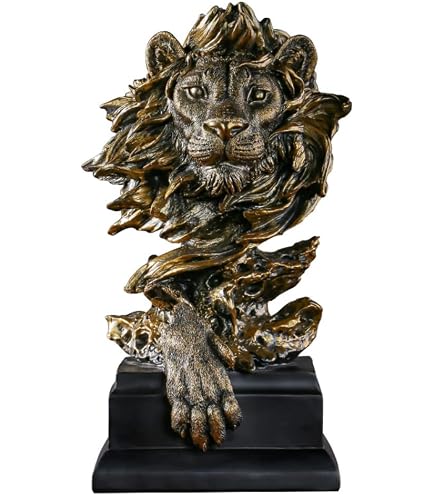 Löwenstatue Aus Harz – 25,4 Cm, Realistische Deko Für Büro, Wohnzimmer Oder Garten