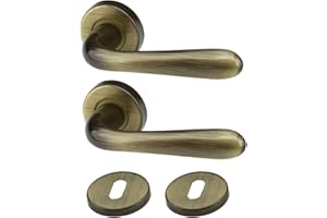 BRICOLEVA.IT Bricolevante Maniglie Porta Interna Disponibile in più Varianti vendute in set - Maniglia Bronzo Tonda per Porte (Tonda, Bronzata)