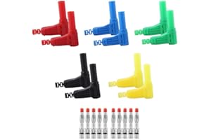 Akozon fiches Banane coudé 10pcs P3014 4mm fiche de Banane sécurité scellé Protection coudé câble connecteur