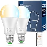 DUSKTEC Lampadine LED Alexa E27 12W (Equivalenti a 120W), Lampadina E27 A60 Smart Bluetooth, Dimmerabile 2700K-6000K Luce Bia