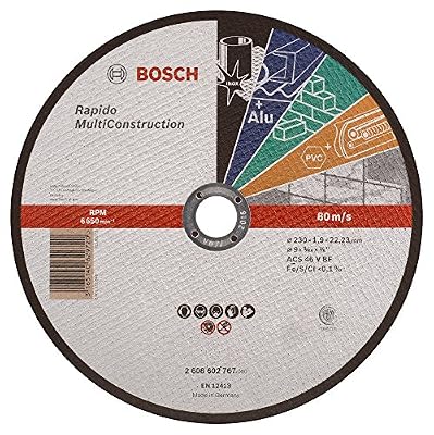 Bosch Professional Disque UNIVERSEL à tronçonner BOSCH à moyeu plat Rapido Multi Construction 230X1.9 MM - 2608602767