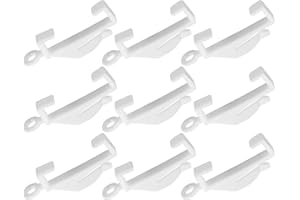 Fuyamp 50 Pcs Plastic Curtain Hooks,White Curtain Track Glider Hook for Hanging and Moving Window Curtain