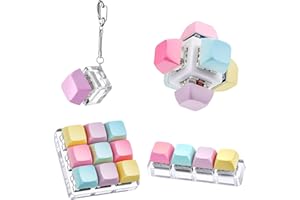 CUNEGRA 4 Pcs Keyboard Fidget Toy, Keyboard Fidget Keychain, Funny Stress Relief Toys for Adults Kids, Keyboard Fidget Clicker Decompression Gift for Boys Girls