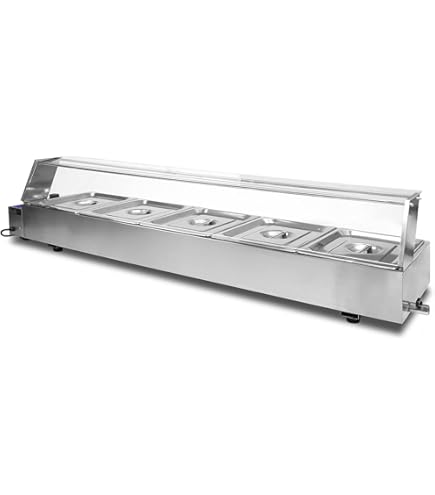 Royal Catering Speisenwärmer Bain Marie 600 W 2 X GN 1/2 Warmhaltebehälter Wasse