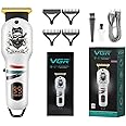 VGR V-971 Professional Hair Clipper Kit with Digital Display| Beard Hair Trimmer Kit | For Men, Rechargeable Li-ion Battery (White)