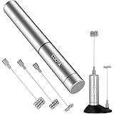 Cota Elektrische melkopschuimer, handige elektrische melkopschuim, roestvrij staal, extra sterke motor voor koffie/cappuccino