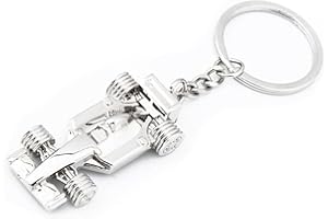 GIFTS AND TEMPTATIONS Metal Car Keyring Accessories for your Key or Display – Gifts for Fans of Racing, Cars and Formula 1 – Christmas, Easter, Birthday Gifts, Chrome Effect, Sturdy Keychain for Men and Women