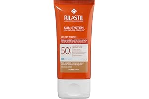 Rilastil Velvet Touch 50+ Crema Idratante Vellutata, Crema Solare Viso e Idratante, Colore Universale, Confezione da 50ml