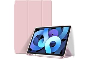 Billionn etui na iPada 9/8/7 (10,2 cala, model 2021/2020/2019, 9/8/7 generacji), przechowywanie ołówków, inteligentne etui z trzema klapkami, automatyczne uśpienie/budzik, różowe