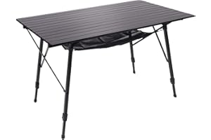 Portal Campingtisch faltbar Höhenverstellbar Klapptisch Aluminium 120 x 70cm leicht Camping klappbarer Falttisch