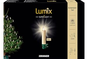 Lumix® LED kabellose Weihnachtsbaum Christbaumkerzen Superlight Mini 6er Erweiterungs-Set Warmweiß 4h Ausschalt-Funktion ohne Fernbedienung Elfenbein 9cm 75532