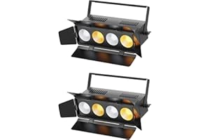 KRIDERISH 200 W COB Par, luce 2 in 1, effetto freddo/bianco caldo, 3200 K/6500 K, luce da palcoscenico con pannello oscurante, dmx512, faretto per palcoscenico, chiesa, club, feste, illuminazione per matrimoni,