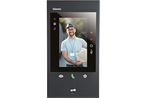 ‎BTICINO BTICINO, Classe 300EOS with Netatmo in Schwarz, erste smarte Wi-Fi-Video-Innenstelle mit integr. Alexa-Sprachassistenten, vertikaler 5"-Touchscreen, App Home+Security, 2-Draht-Technik, 344884