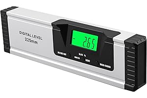 Neoteck 225mm/10inch Livello Magnetico Digitale con Indicatore Audio Righello di Livello Digitale in Lega di Alluminio con Base Magnetica Strumenti di Misura Angolo Indicatore Grande Schermo LED