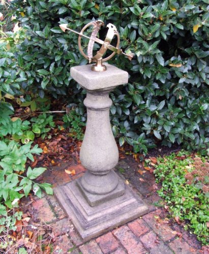 Statues & Sculptures Online Baluster Medium Armillary Stone Garden Sundial