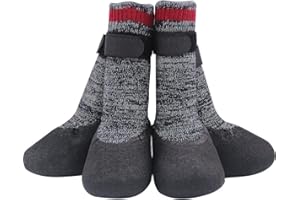 Mihachi Dog Socks Rubber Sole Paw Protectors with Velcro Straps Traction Control Anti-Slip Waterproof Boots Winter Paw Protectors