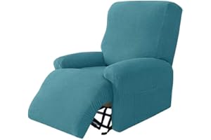 UYEOCO Jacquard Copripoltrona Relax Reclinabile Elettrica Fodera Per Poltrona 4-Pezzo 1 Posto Coprisedile Chivas Poltrona Reclinabile Relax Completo Elasticizzato Con Tasche Copertura Per Poltrona Reclinabil