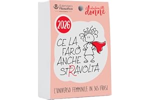 Kalendarz damski na rok 2026, Il Calendario Filosofico dedykowany kobietom, zamiennik A6 10 x 14 cm, 365 dni myśli o kobietach, każdy dzień zdanie, zaprojektowane i stworzone w Bolonii