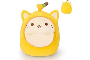 Yamepuia Plush Toy Cat Cuddly Toy Banana Plush Cushion, Kawaii Cuddly Toy Banana Cat Plush Cushion, Throw Pillow Cuddly Toy Soft Toy for Children Girls Boys