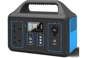 BESTYKS Portable Power Station 600W,461Wh Backup Lithium Battery,Solar Generator with 2 AC Outlets,Outdoor Generator for Travel,Camping (Blue)