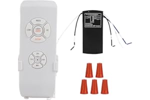 ‎DUOKON 220V Universal Deckenventilator Fernbedienung Kit, Wireless Deckenventilator Lampe Fernbedienung Kit mit Lichtsteuerung, 3-Gang-Einstellung, 4 Timming-Steuerung, für Home Büro Restaurant Geschäft