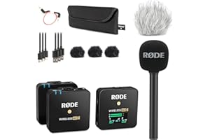Rode Wireless GO II Funk-Mikrofon Set + Interview GO Handadapter + keepdrum Fell-Windschutz