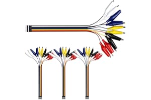 Xiatiaosann pince crocodile vers 10 broches mâles pour Breadboard, pince crocodile vers câble de test mâle 20 broches 20 cm pour bandes LED, multimètres, pour Arduino, 40 pièces