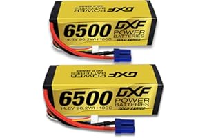 DXF 2 pezzi 4S 14,8 V 6500 mAh 100 C RC LiPo batteria Hard Case EC5 Connector for RC 1/8 Buggy Truggy Car