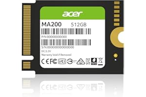 acer MA200 M.2 2230 NVMe SSD 512GB, Read Speed up to 5000 MB/s, PCIe Gen4 Internal Solid State for Steam Deck Handheld Gaming Device Storage Expansion