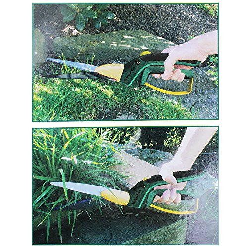 COM-FOUR® Rasenschere Handgrasschere Grasschere mit 360° drehbaren Klingenkopf - 2
