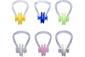 Karjiaja 6 Packs Kids Swimming Nose Clips, Swim Nose Plug Silicone Nose Clip Waterproof Nose Protector Swimming Training Protector Plug Nose Pegs for Swimming Men Women Adult Children Beginners