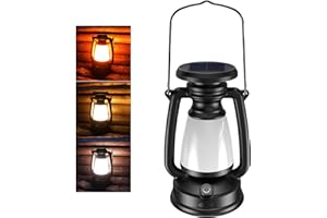 IODOO Linterna de Camping Clásica Recargable Solar de 4000 mAh: Farol Camping Pilas Estilo Vintage para Senderismo, Caza y Pesca. Brillo Ajustable Farol Pilas (1)