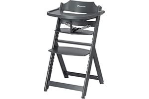 Bebeconfort Timba Krzesełka do Karmienia, 6 Miesięcy - 10 Lat, do 30 kg, Krzesło Dziecięce, Zdejmowana Taca, Regulowane Siedzisko i Podnóżek, 3-punktowa Uprząż, Pasuje do Timba Baby, Warm Grey