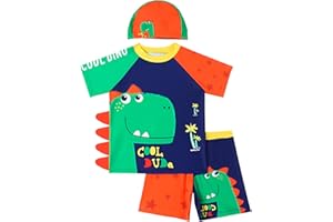 SEAUR Maillot de Bain 2 Pièces Garcon 3-8 Ans Anti UV Ensemble de Plage Surf Enfant Garcon Haut + Shorts de Bain Piscine Natation UPF 50+