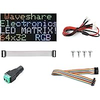 Waveshare RGB Full-Colour LED Matrix Panel 2.5 mm Pitch 64 x 32 Pixels Adjustable Brightness Compatible with Raspberry Pi / R