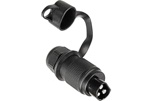 DARKGUARD 1 pezzo Spina 3 Poli Trattore 12v 24v,Norma DIN 9680,Impermeabile,Spina 3Poli per Macchine Agricole,Spina 3Poli 12v Maschio,Spina 3Poli per Rimorchio Trattori Portabici Auto (Spina K1)