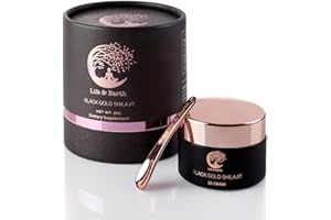 LIFE AND EARTH Altai Shilajit Resin - Black Gold Shilajit - Natural Humic and Fulvic Acid Trace Minerals Supplement for Energy, Immune Support, Memory and Mood Boost with Measuring Spoon 25 Gram