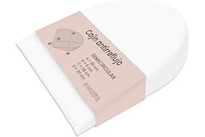 MIMUSELINA Cojin Cuña Antireflujo | Almohada Cuña Elevar Colchon y Evitar Reflujo y Cólicos | Almohada Pequeña para Cama Infantil | Impermeable | Forma Semicircular | 35x28x6 cm | Hecho en España