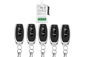 Tedeligo 433Mhz Universal DC 12V 1CH Interruptor De Control Remoto Inalámbrico Módulo Receptor De Relé RF Con 5 Transmisore, Controlador De Contacto Seco Pasivo, Para Sistema De Puerta De Garaje