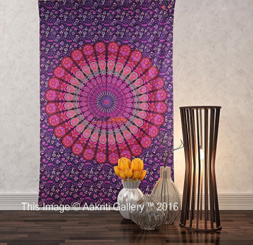 Tapestry Single Purple New More tapestries Wall Hanging Art Decor Mandala Tapestry Hippie Dorm 84X55 inches AAKRITI GALLERY - 3