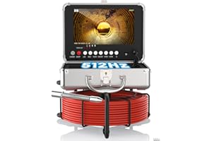 Anysun Cámara Endoscópica, Cámara de inspección con Nivelación Automática y Transmisor de 512 HZ, Grabadora DVR, Endoscopio Industrial Cámara Resistente al Agua IP68, Monitor a Color IPS 1080P de 9"