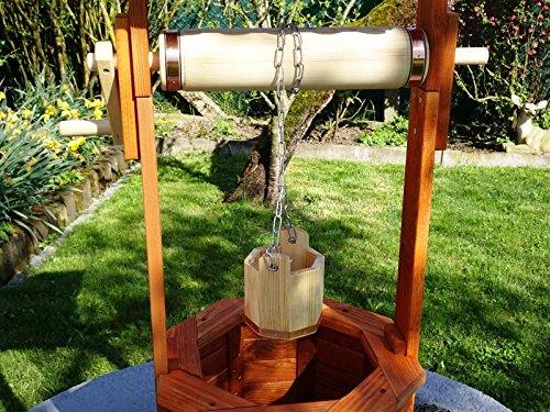 XXL DELUXE PREMIUM Dekobrunnen 150 cm hoch ~Zierbrunnen~Holzbrunnen~Ziehbrunnen~GARTEN DEKO~BRUNNEN~Gartenbrunnen~NEU - 2