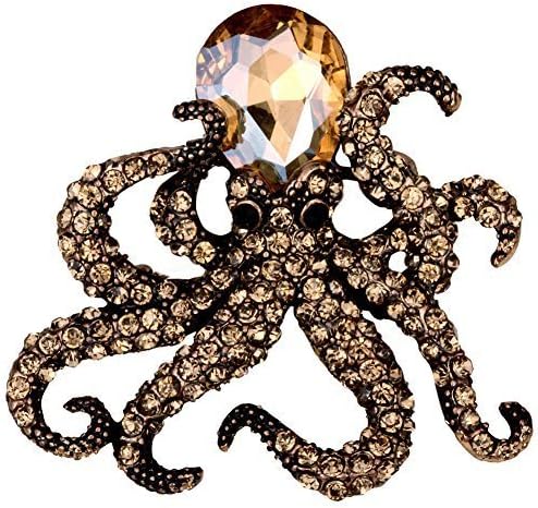 Loveangel Jewellery Women's Crystal Octopus Stretch Rings Scarf Clasp Clip Buckle