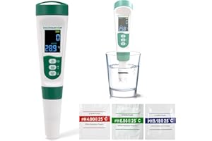 TCCYDM PH Value Meter Pool 5-in-1, PH EC TDS Salt Content Temperature Meter, pH Meter Pool Digital, Salt Meter, Pool Water Tester Digital, Water Quality Tester for Drinking Water