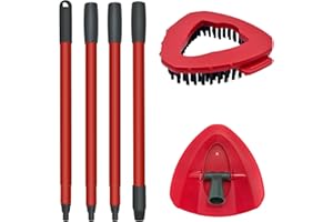 GFRED 3 Pack Mop Set Mop Handle Mop Scrub Brush Head Mop Head Base Compatible With Vileda Turbo Spin Mop Suitable For Bathroom And All Types Of Floor Cleaning