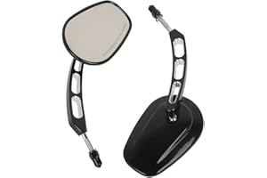 XMT-MOTOR Moto 8mm Espejo Retrovisor Adecuado para Harley Davidson Touring Softail FL Dyna Sportster 883 Negro
