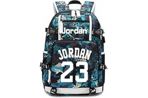 Lorh's store Giocatore di Basket Jordan Luminoso Zaino da Viaggio Studente Zaino Fan Bookbag per Uomo Donna