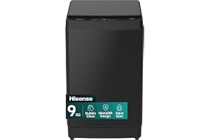 Hisense WT3K9022UB 9KG Top Load Washing Machine with Smart Wash Technology, Dual Water Inlets, Stainless Steel Drum, 8 Wash Programs, Child Lock & Auto Restart (Amazon Exclusive)