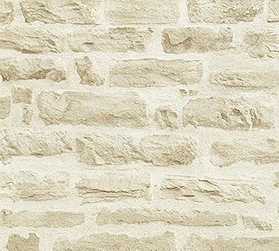 A.S. Création Papier Peint Intissé Best of Wood n Stone 2 nd Edition Papier peint imitation pierre Photo Pierre réaliste Papier peint Pierre Naturelle 10, 05 M x 0, 53 M Beige/crème fabriqué en Allemagne 355802 35580–2, Beige, Crème